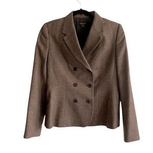 BROOKS BROTHERS Loro Piana Wool Double Breasted Blazer Brown 10